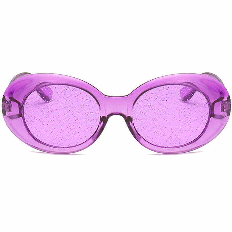 Y2K Aesthetic See Through Sparkle Sunglasses for Trendy Outfits