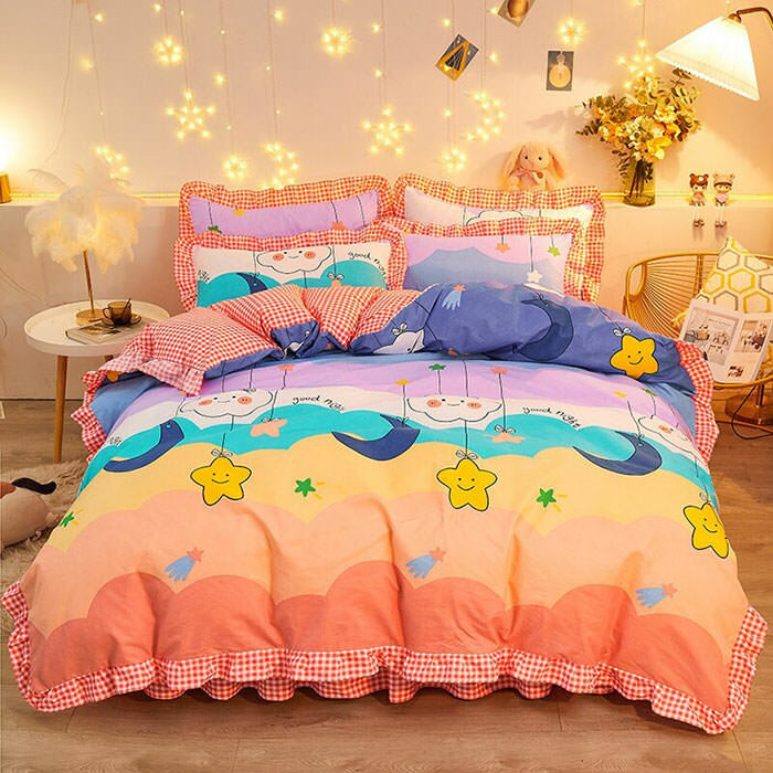 Y2K Aesthetic Shooting Star Bedding Set for Cozy, Cute Room Decor