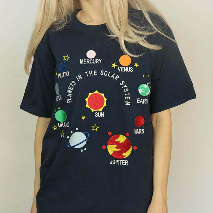 Y2K Aesthetic Solar System T-Shirt - Cute Graphic Tee for Trendy Looks