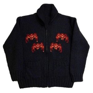 Y2K Aesthetic Spider Web Knit Cardigan for Cozy Fall Outfits