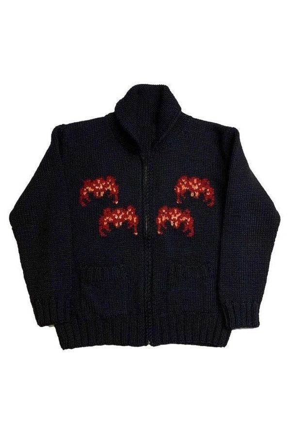 Y2K Aesthetic Spider Web Knit Cardigan for Cozy Fall Outfits