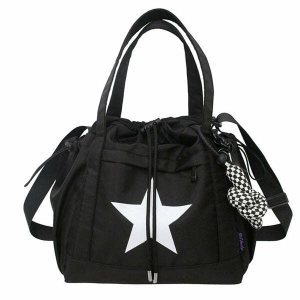 Y2K Aesthetic Star Girl Nylon Handbag for Trendy Outfits and Styles