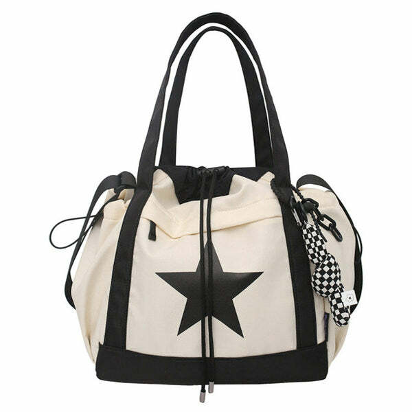 Y2K Aesthetic Star Girl Nylon Handbag for Trendy Outfits and Styles