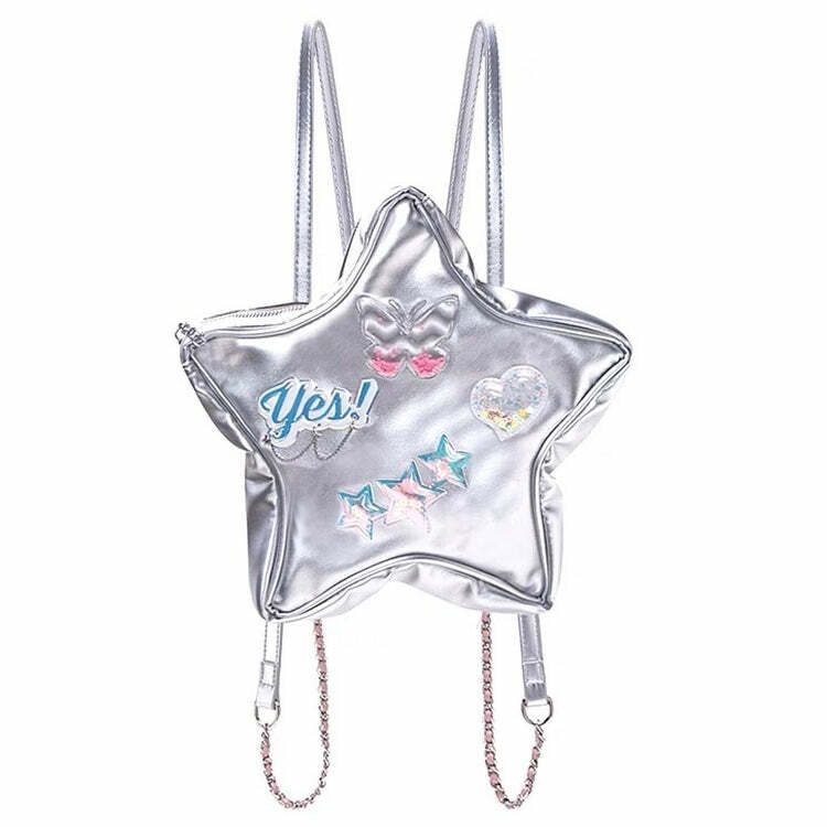 Y2K Aesthetic Star-Shaped Backpack for Cute Outfits and Grunge Style