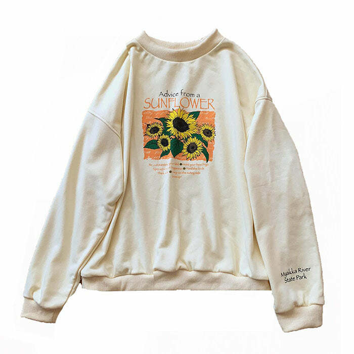 Y2K Aesthetic Sunflower Sweatshirt - Cute & Comfy for Every Style