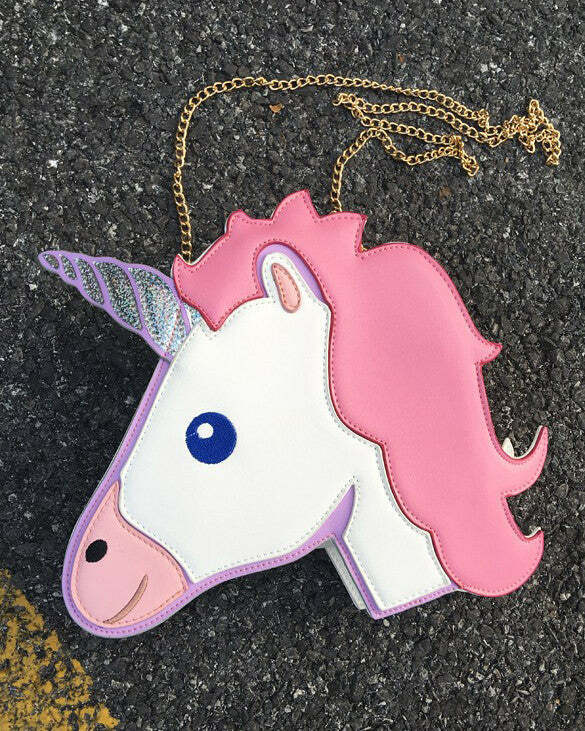 Y2K Aesthetic Unicorn Bag - Cute Pastel Goth Accessory for Trendy Outfits