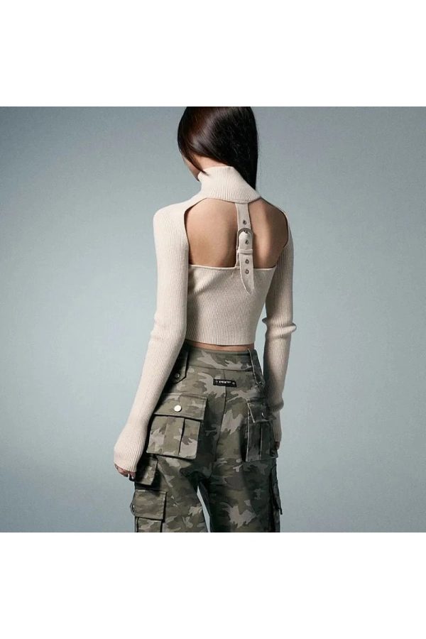 Y2K Aesthetic Urban Edge Cropped Knit Jacket for Trendy Outfits