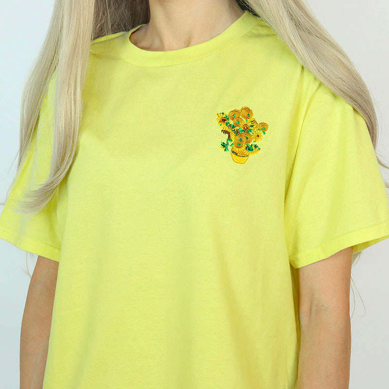 Y2K Aesthetic Van Gogh Sunflowers Tee - Cute Top for Art Lovers