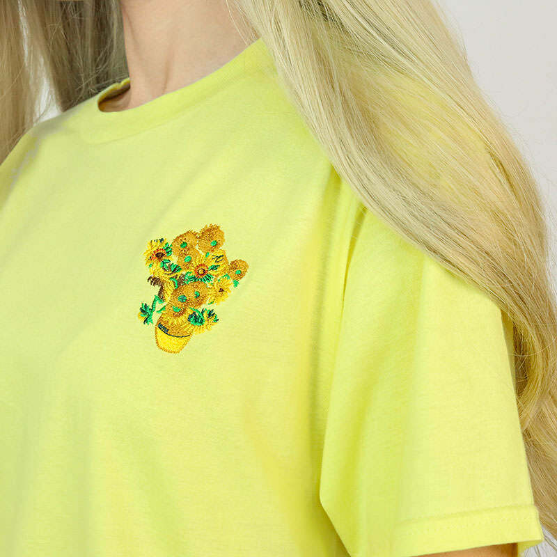 Y2K Aesthetic Van Gogh Sunflowers Tee - Cute Top for Art Lovers