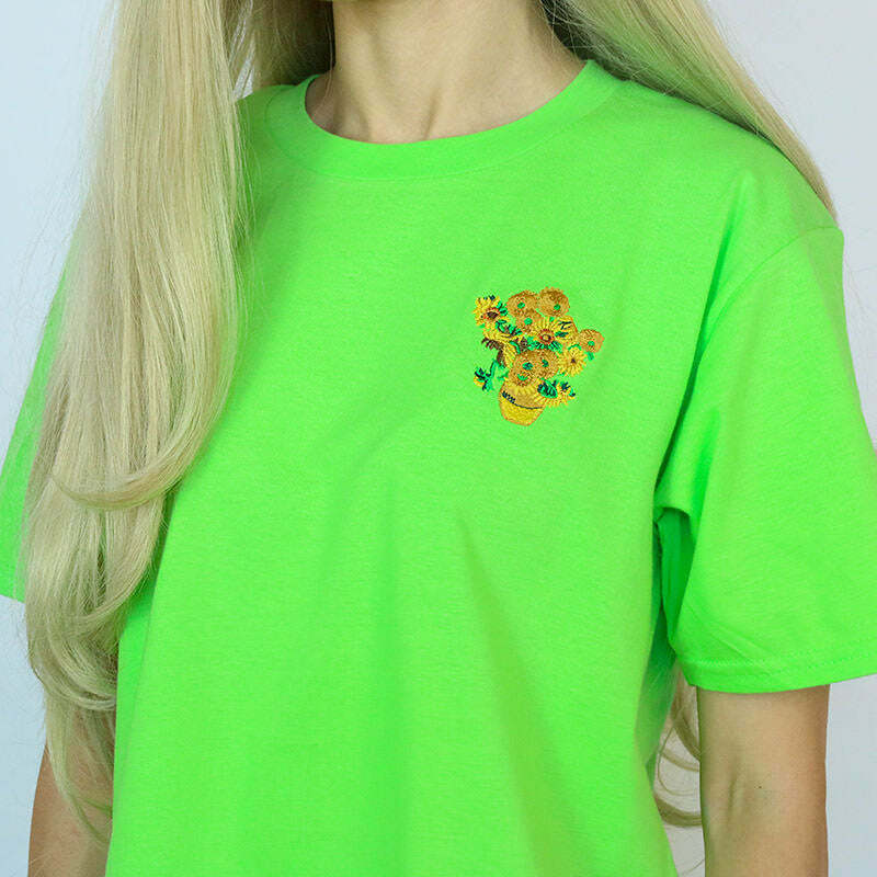 Y2K Aesthetic Van Gogh Sunflowers Tee - Cute Top for Art Lovers