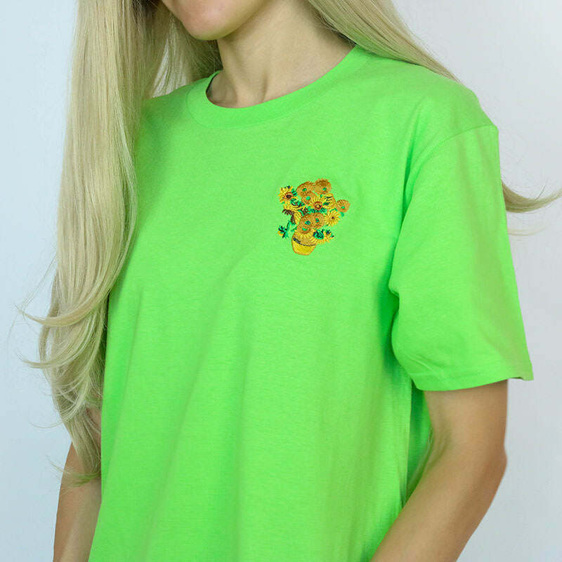 Y2K Aesthetic Van Gogh Sunflowers Tee - Cute Top for Art Lovers