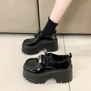 Y2K Aesthetic Void Walker Platform Loafers for Grunge and Coquette Style