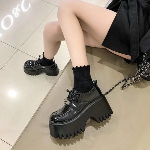 Y2K Aesthetic Void Walker Platform Loafers for Grunge and Coquette Style