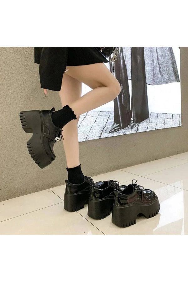 Y2K Aesthetic Void Walker Platform Loafers for Grunge and Coquette Style