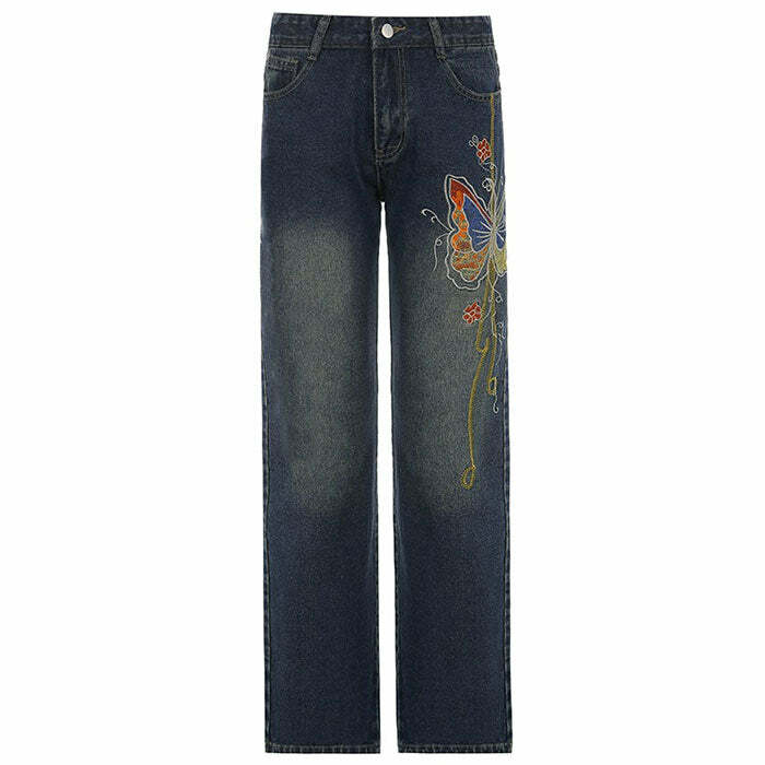 Y2K Aesthetic Wide Leg Jeans for Trendy Grunge and Coquette Outfits