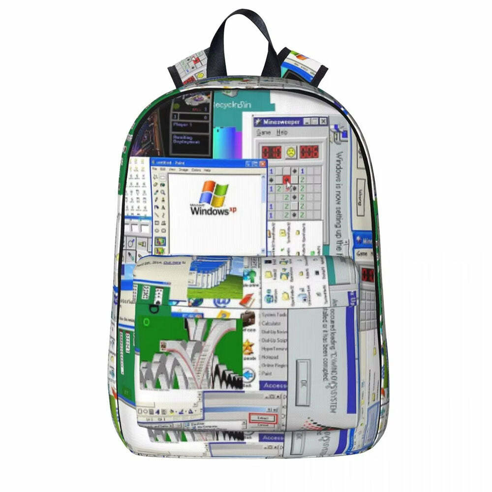 Y2K Aesthetic Windows XP Backpack - Retro Style for Trendy Outfits