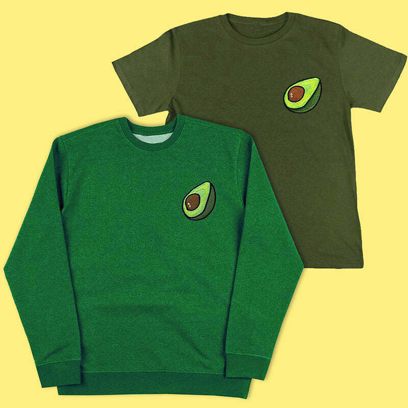 Y2K Avocado Sweat + Tee Set: Cute Comfy Aesthetic for Everyday Style