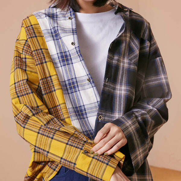 Y2K Boyfriend Check Shirt - Trendy Grunge Aesthetic for Effortless Style