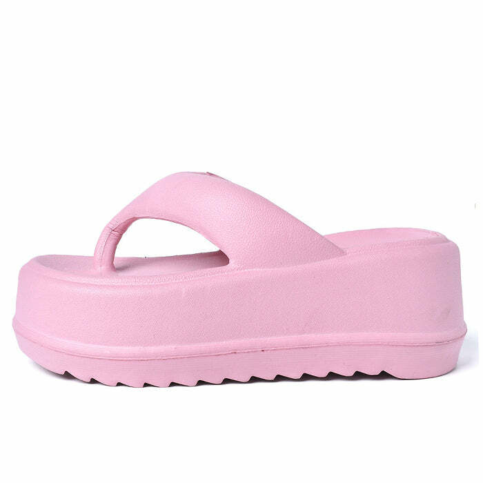 Y2K Bubble Gum Platform Sandals for Cute Coquette Aesthetic Outfits