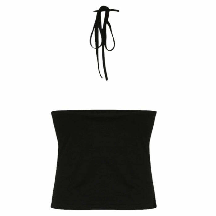 Y2K Buckle Halter Top - Trendy Coquette Aesthetic for Stylish Outfits