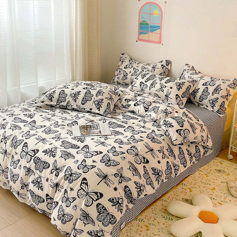 Y2K Butterfly Aesthetic Bedding Set for Cozy, Stylish Bedrooms