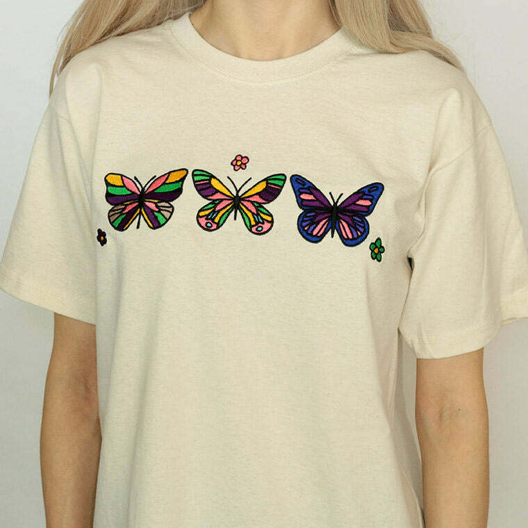 Y2K Butterfly T-Shirt: Cute Top for Coquette Aesthetic Lovers