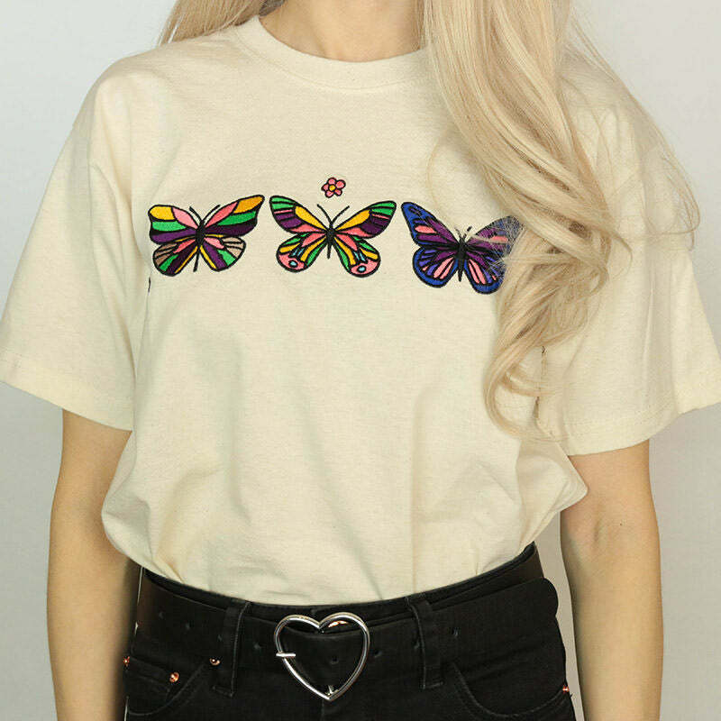 Y2K Butterfly T-Shirt: Cute Top for Coquette Aesthetic Lovers