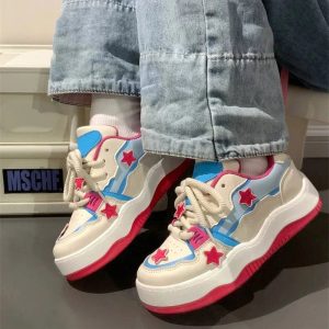 Y2K Chunky Platform Sneakers for Grunge and Coquette Aesthetic Styles