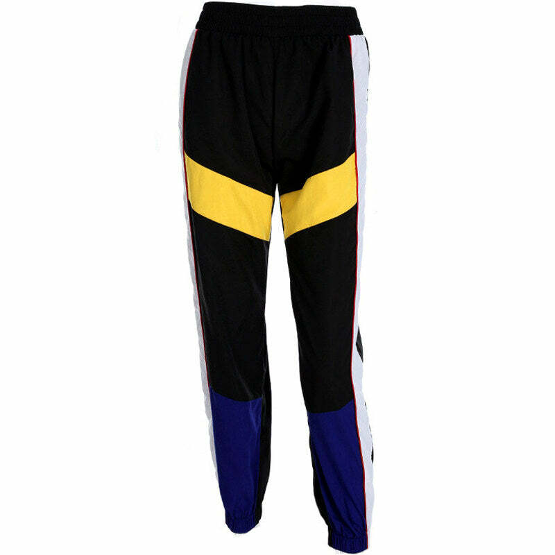 Y2K Color Block Pants for Retro Vibes and Aesthetic Outfits