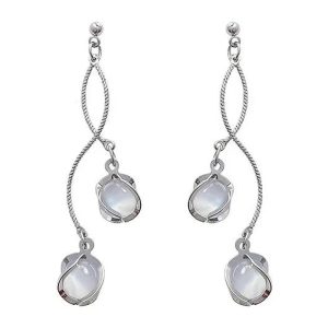 Y2K Crystal Twirl Drop Earrings for Coquette and Grunge Aesthetic Styles