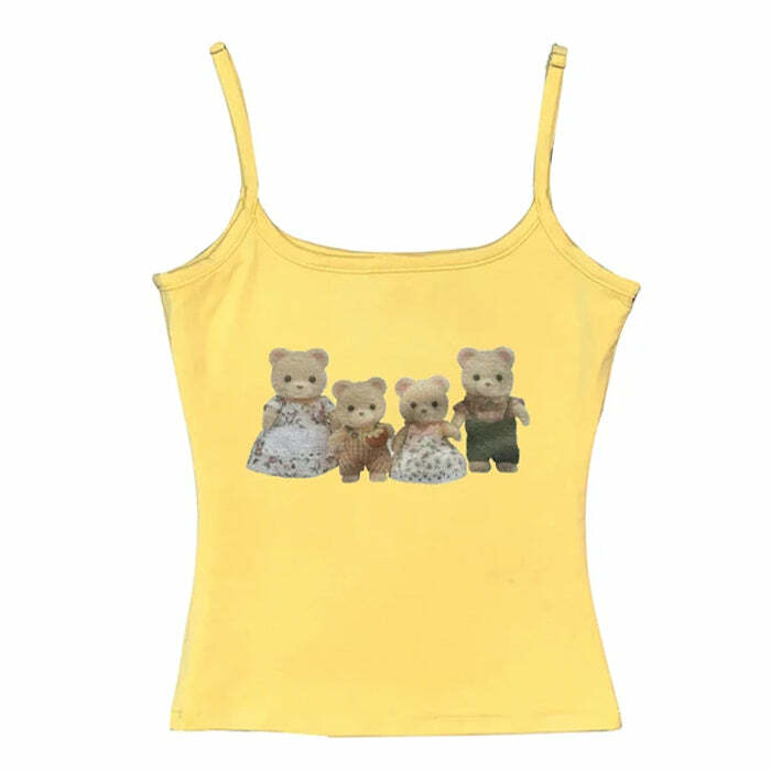 Y2K Cute Bears Tank Top - Adorable Coquette Aesthetic for Trendy Outfits