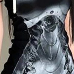 Y2K Cyberpunk Mecha Mini Dress - Edgy Grunge Aesthetic Fashion