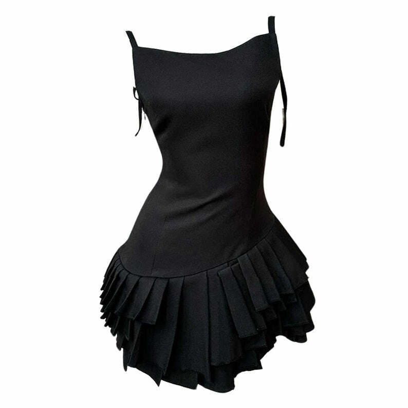 Y2K Fashion Balletcore Pleated Dress for a Cute Coquette Aesthetic