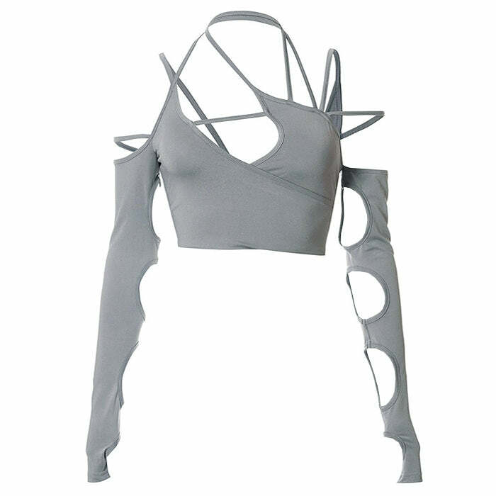 Y2K Fashion E-Girl Cut Out Top for Trendy Aesthetic Outfits