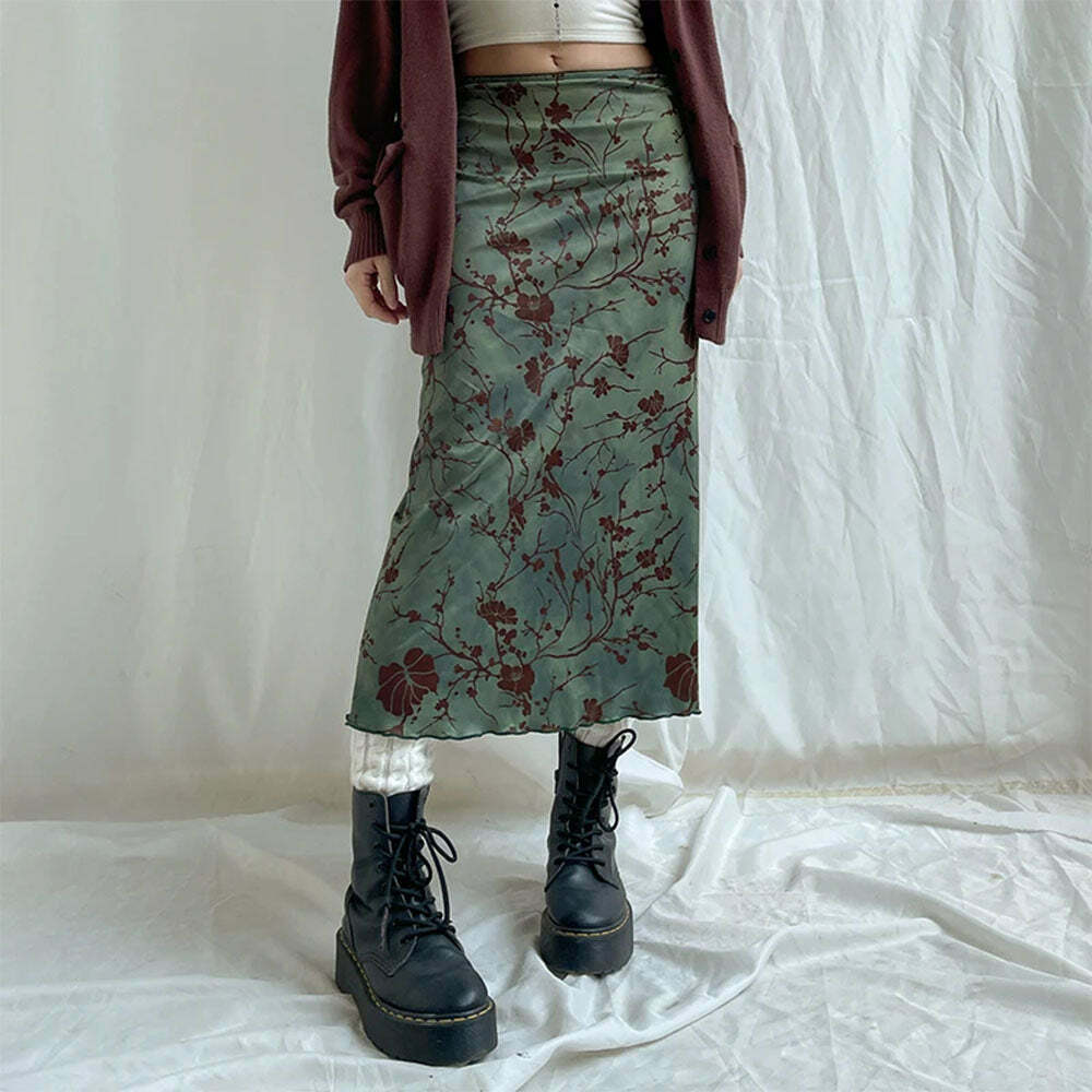 Y2K Fashion Fairycore Aesthetic Midi Skirt for Cute and Comfy Outfits