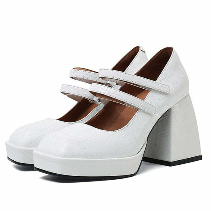 Y2K Fashion High School Crush Heels for Coquette Aesthetic Outfits