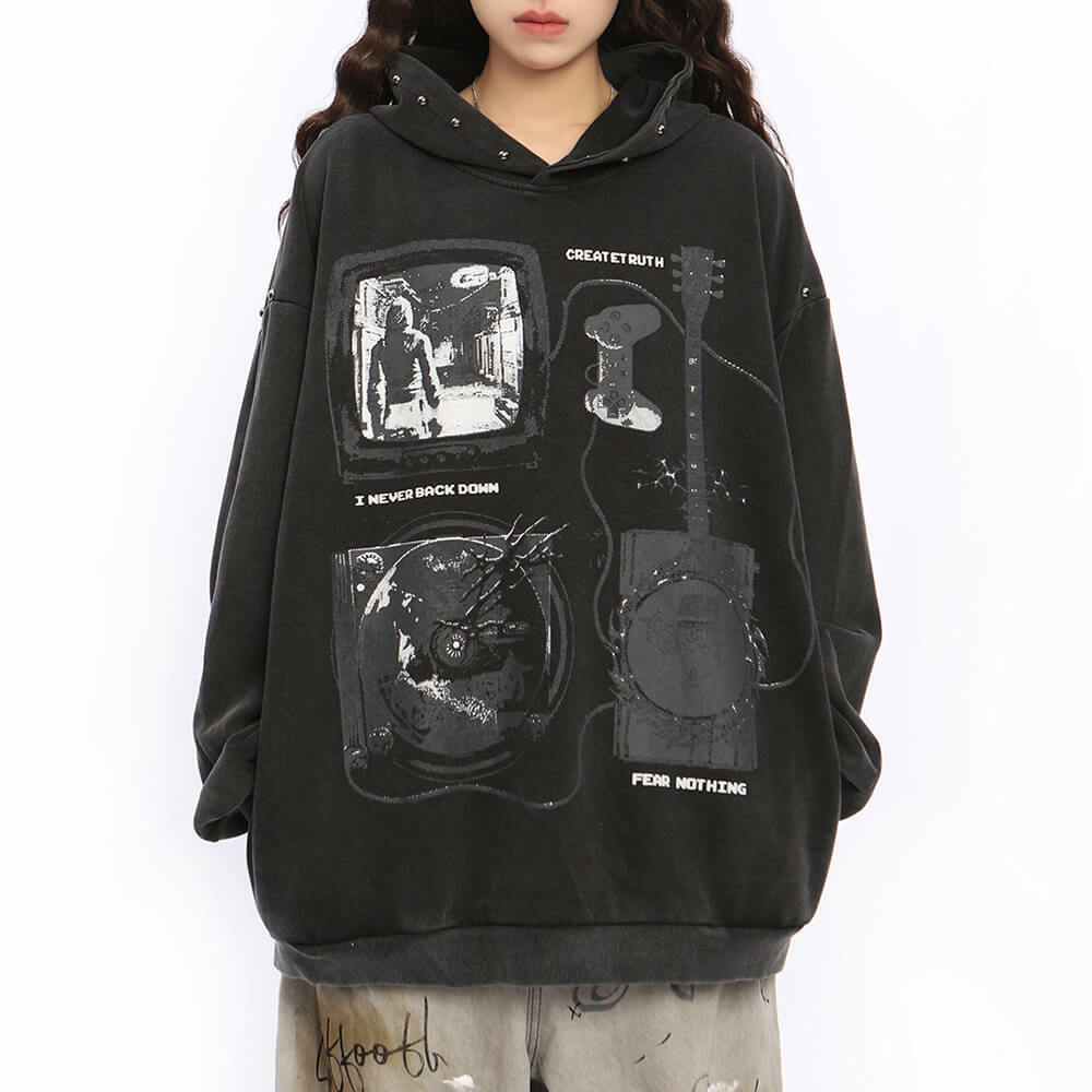 Y2K Fashion Oversized Hoodie for a Cozy Downtown Girl Aesthetic