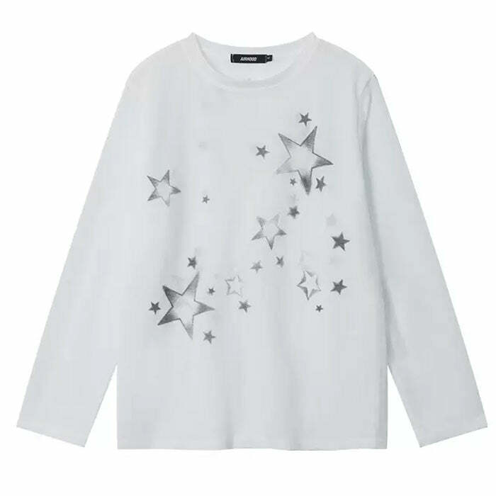 Y2K Fashion Star Girl Aesthetic Long Sleeve Top for Trendy Outfits