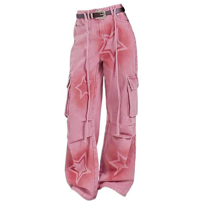 Y2K Graffiti Star Jeans: Trendy Grunge Aesthetic for Stylish Outfits