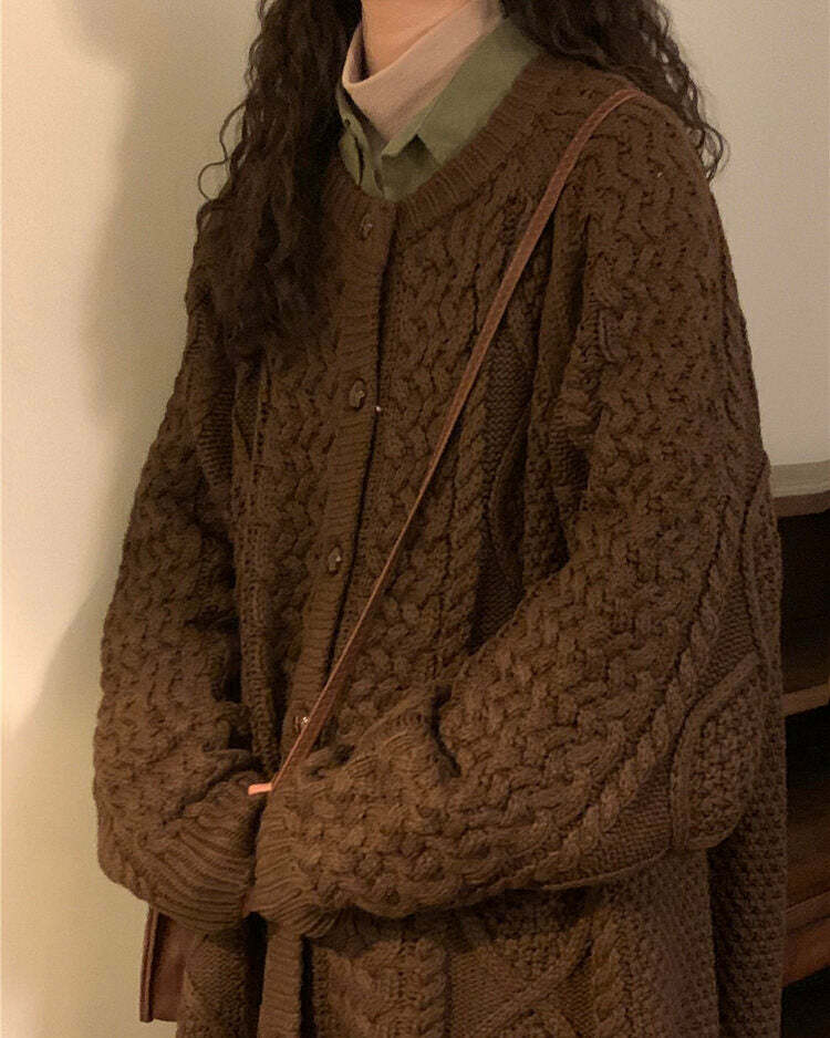 Y2K Grandma Collar Cardigan: Vintage-Inspired Cozy Layer for Aesthetic Outfits