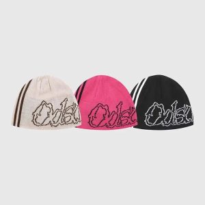 Y2K Graphic Slouchy Hat for Trendy Coquette and Grunge Aesthetic Styles