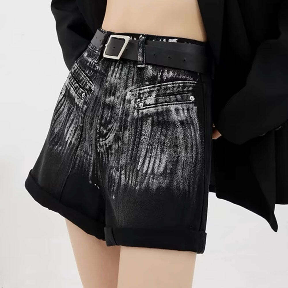 Y2K Grunge Aesthetic Denim Shorts for Trendy Vintage Vibes