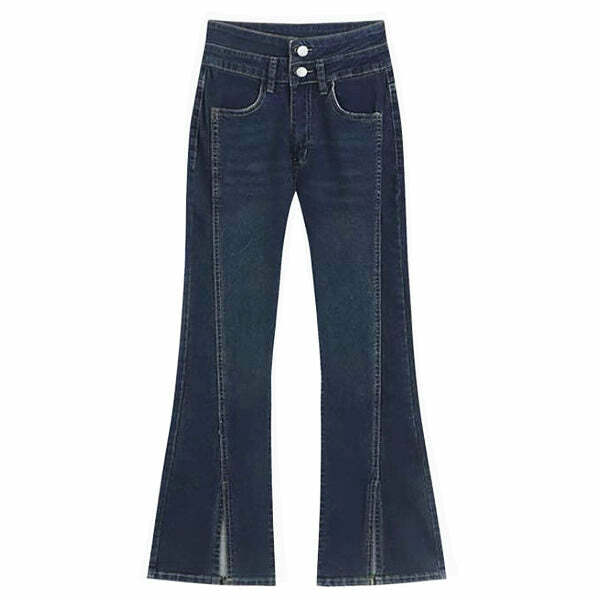 Y2K Grunge Aesthetic Flare Jeans for Trendy Vintage Vibes