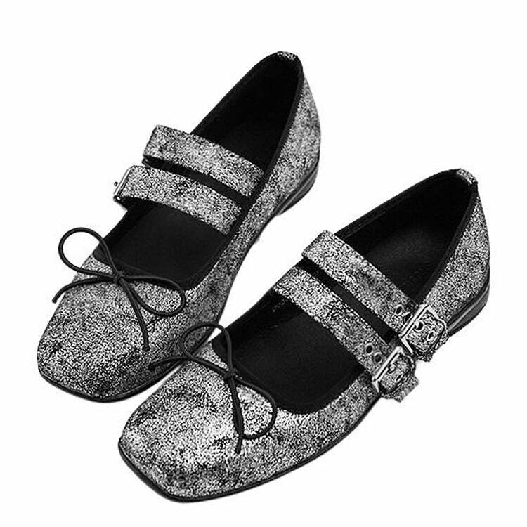 Y2K Grunge Sleaze Ballet Flats for Trendy Aesthetic Outfits