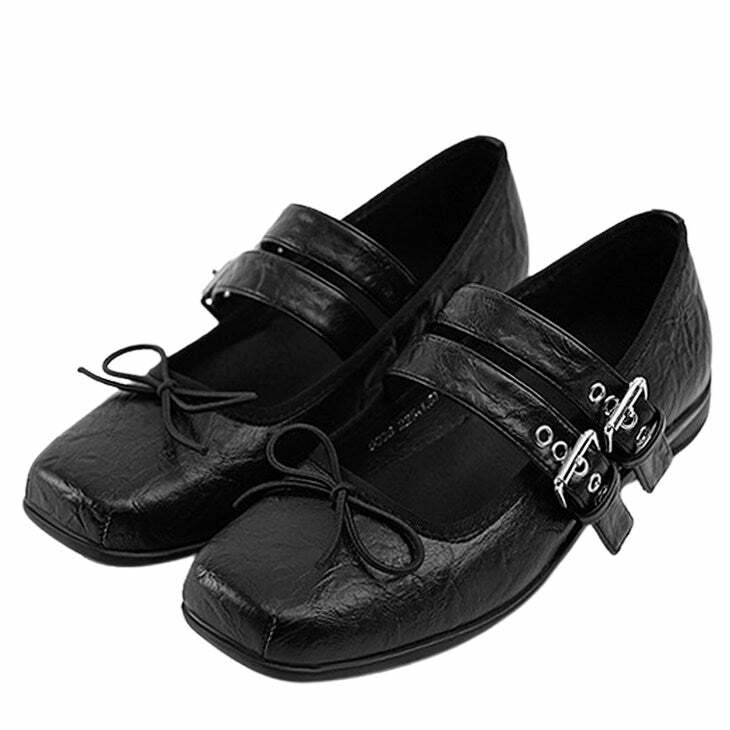 Y2K Grunge Sleaze Ballet Flats for Trendy Aesthetic Outfits