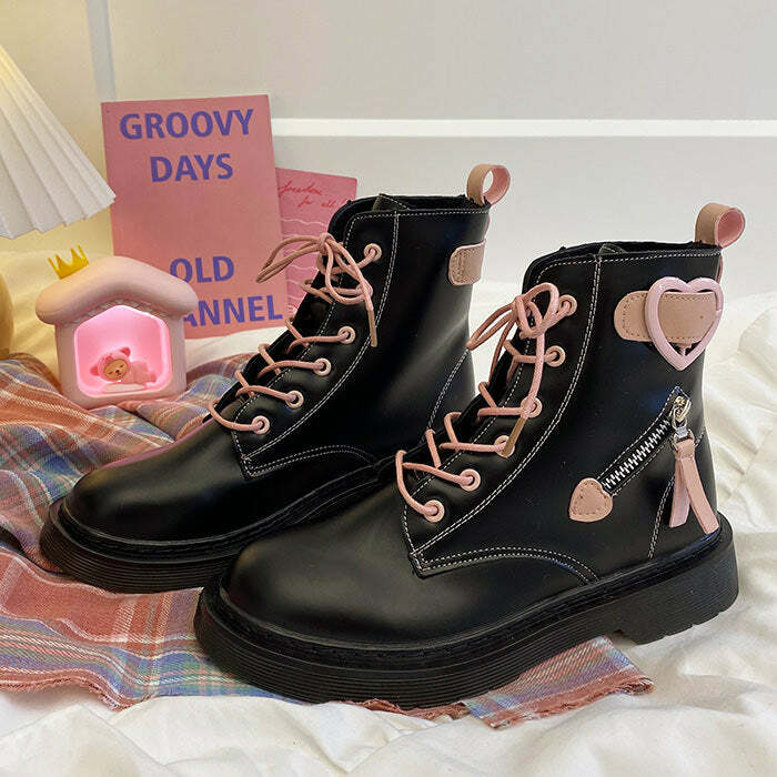 Y2K Grunge Style Emo Aesthetic Boots for Trendy Fashion Lovers