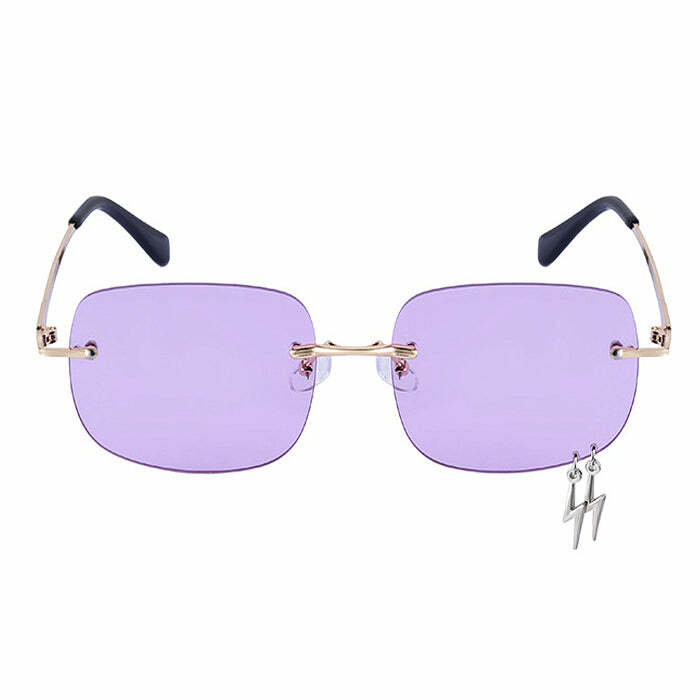 Y2K Lightning Bolt Sunglasses for Trendy Aesthetic Outfits