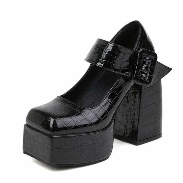 Y2K Mary Jane Platform Heels for Coquette and Grunge Aesthetic Styles