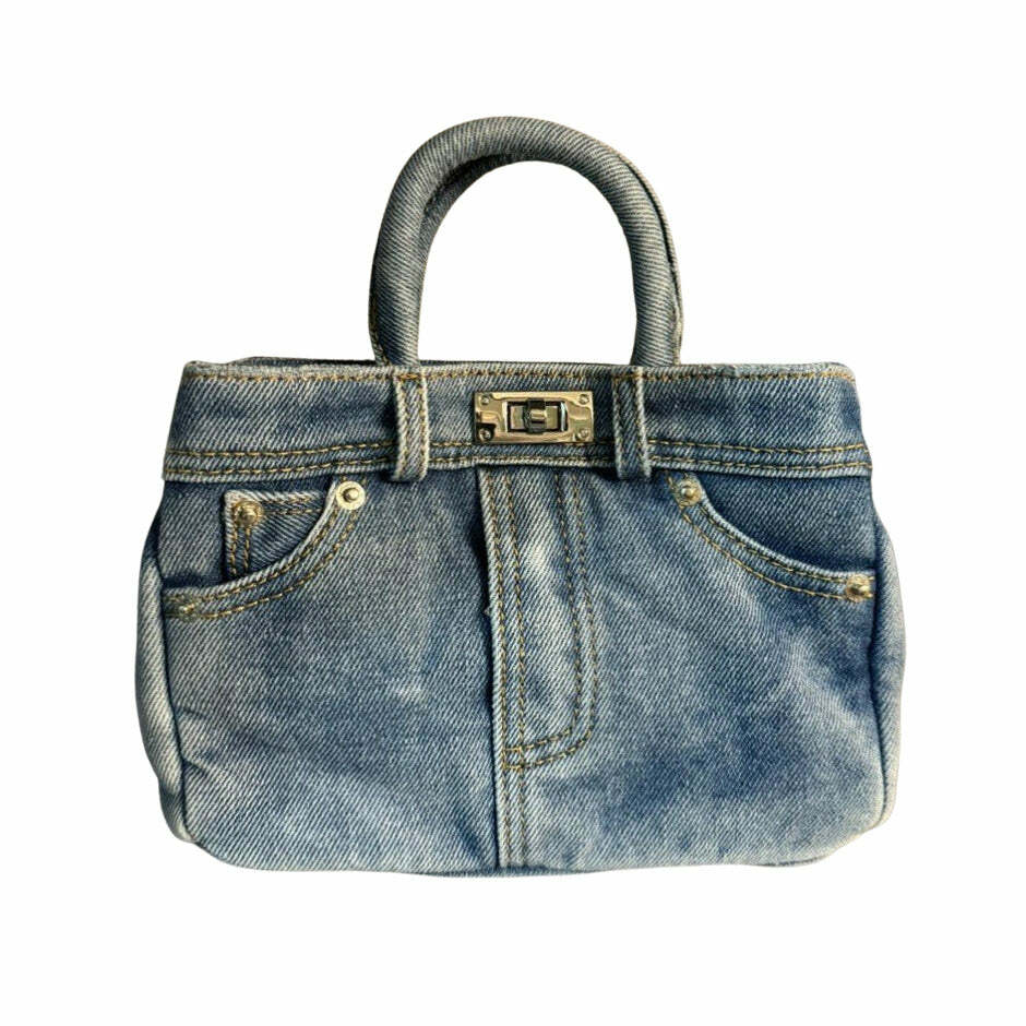 Y2K Mini Handbag in Blue Jeans - Trendy Coquette Aesthetic Accessory