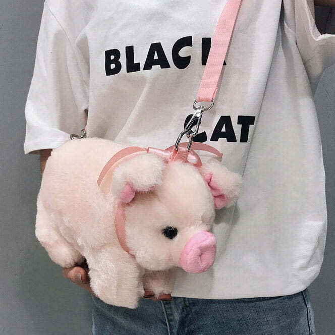 Y2K Mini Pig Shoulder Bag - Cute Coquette Aesthetic Accessory